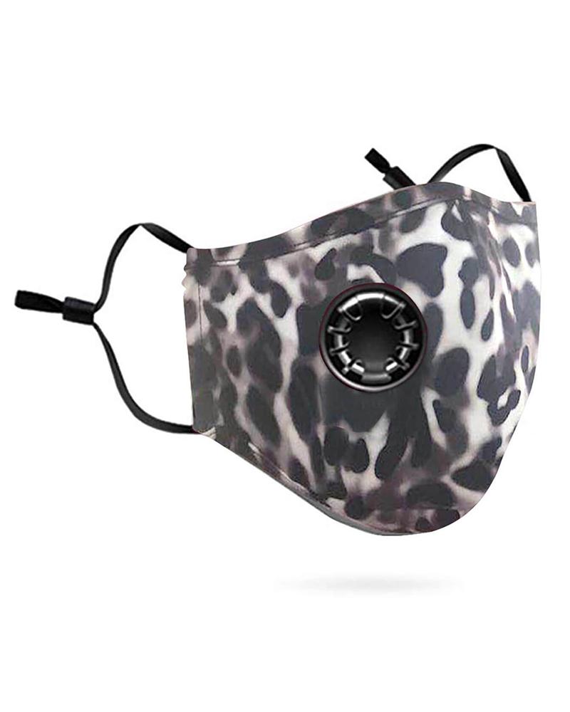 

Tie Dye Breathing Washable Valve Face Mask (1 fillters as gift) Without Cord Lock Toggles, Dark brown