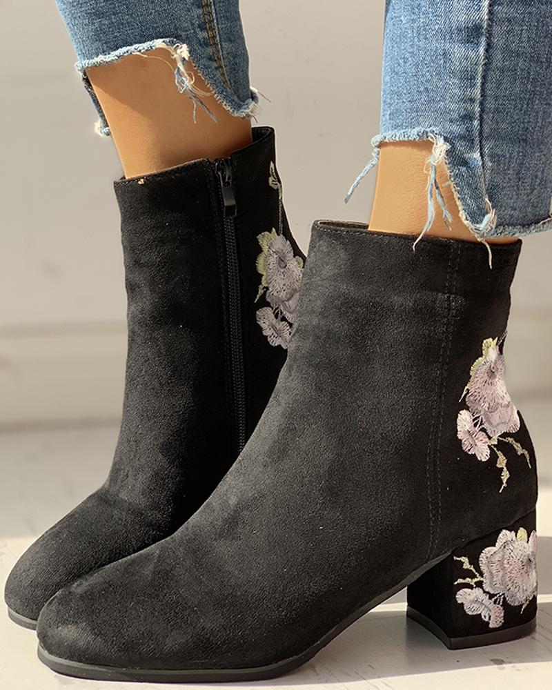 chunky heeled boots uk