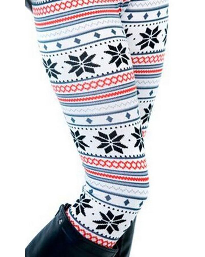 

Christmas Print High Waist Skinny Pants, Style3