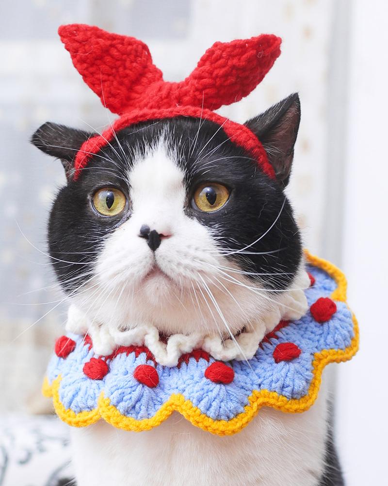 

Snow White Knit Cat Headband, Red