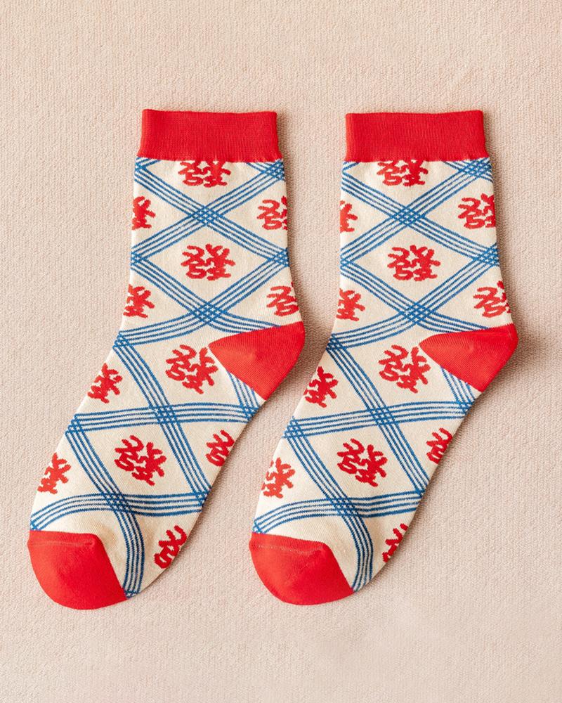 

1Pair Happy New Year Socks, Style6