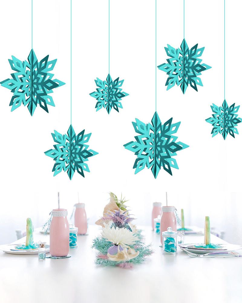 

Set 3D Christmas Snowflake Hanging Decorative Pendant, Blue