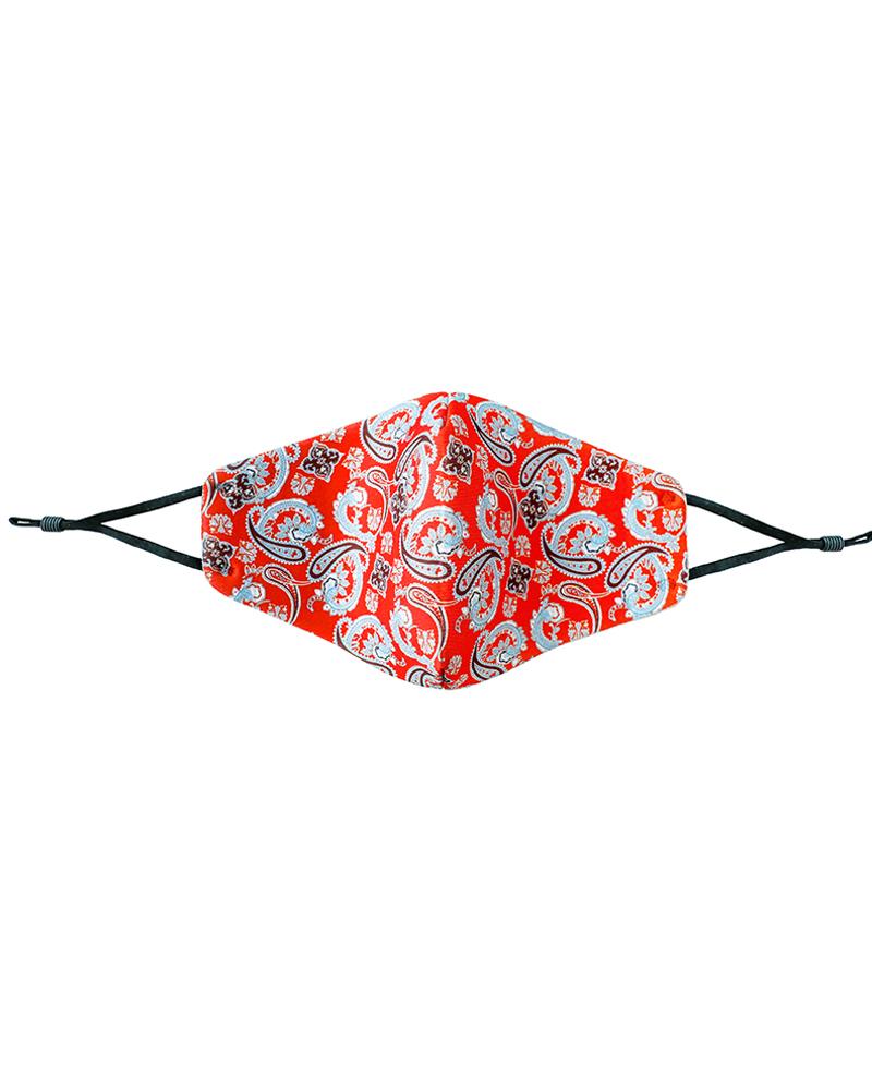 

Tropical / Floral / Paisley Print Breathable Face Mask, Red