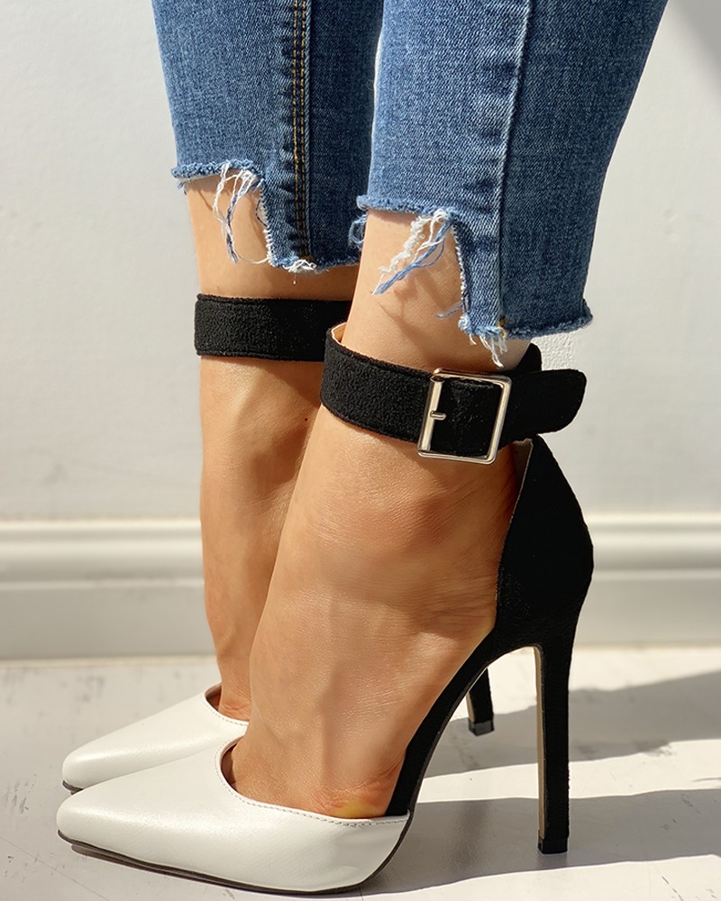 pointed toe heels with strap