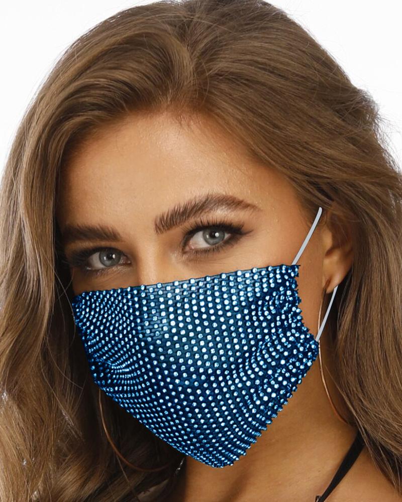 

Studded Breathable Mouth Mask Washable And Reusable, Dark blue