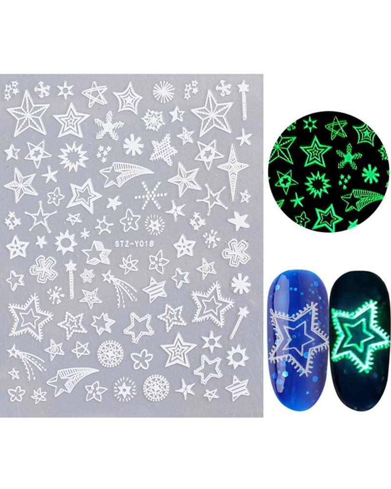 

1 Sheet Night Glow Luminous Christmas Pattern Nail Sticker, Style4