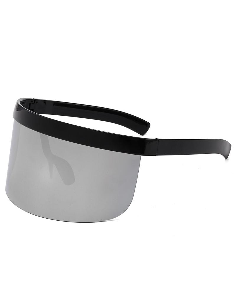 

Colorblock Big Frames Wind Protective Sunglasses, Silver