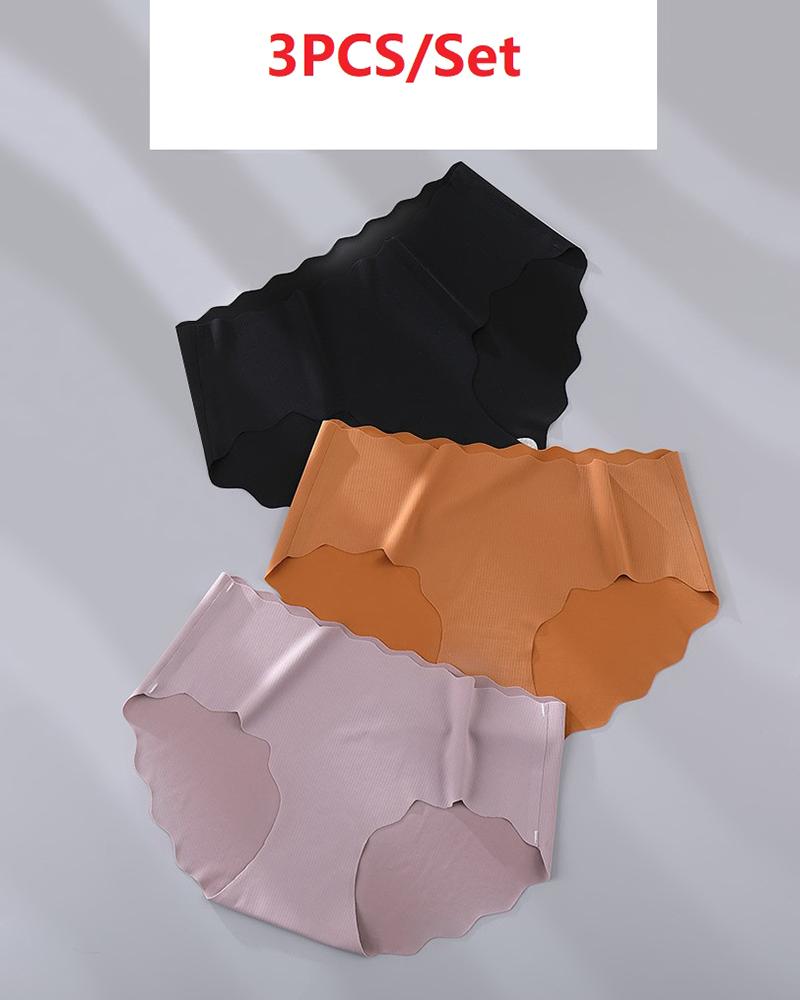 

3PCS/Set Scallop Seamless Panty (Colors Sent Randomly, Multicolor