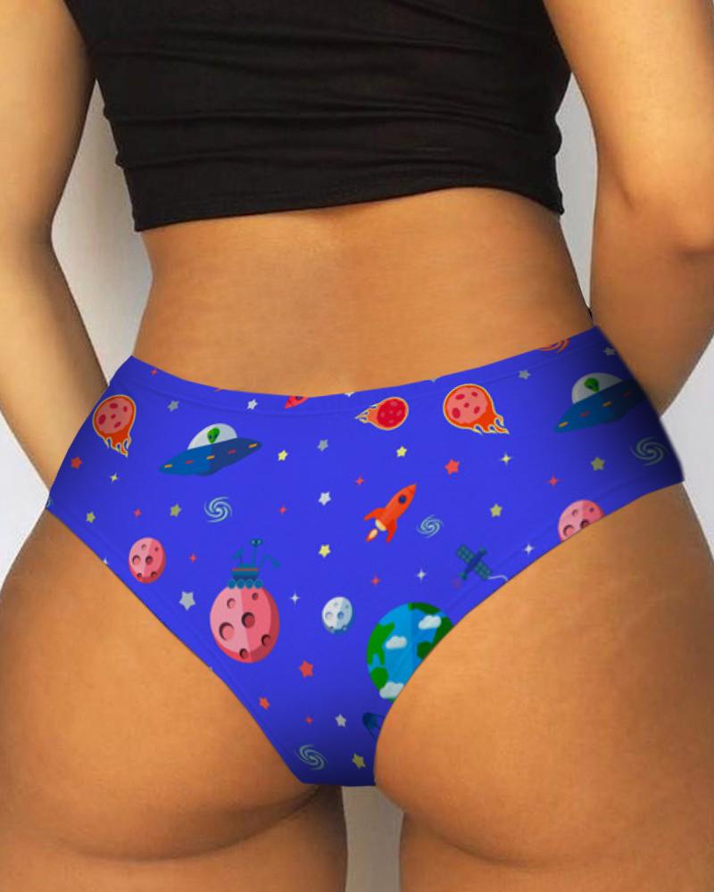 

Graphic / Letter / Plaid / Fruit Print Panty, Style1