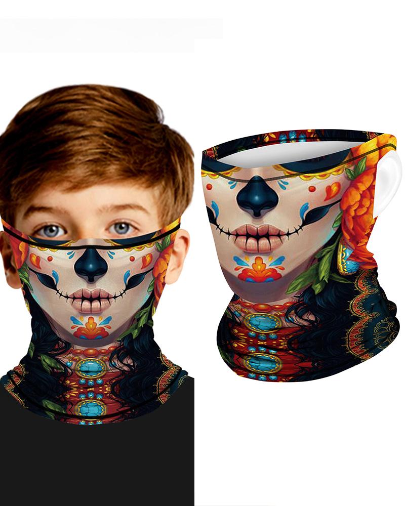 

Print Breathable Ear Loop Face Bandana Headwrap For Children, Nude