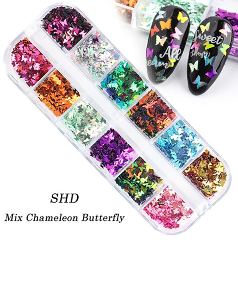 

1Box Colorful Butterfly Tropical Shaped Nail Art Decoration, Style1