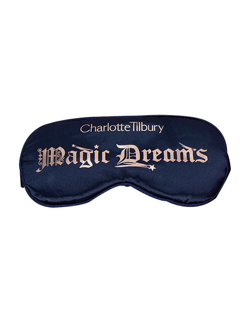 

1PCS Letter Pattern / Plain Satin Eye Cover, Dark blue