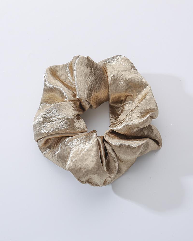 

Simple Plain Satin Scrunchie, Khaki