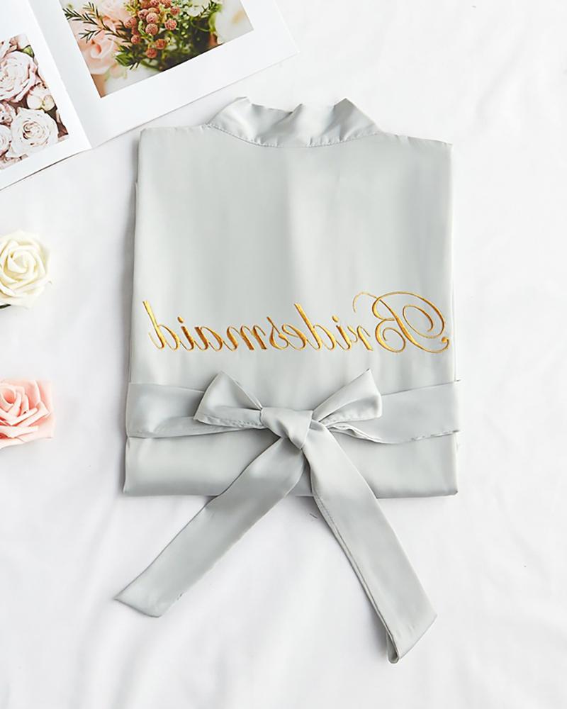 

Letter Print Wedding Robes For Bridesmaids, Gray