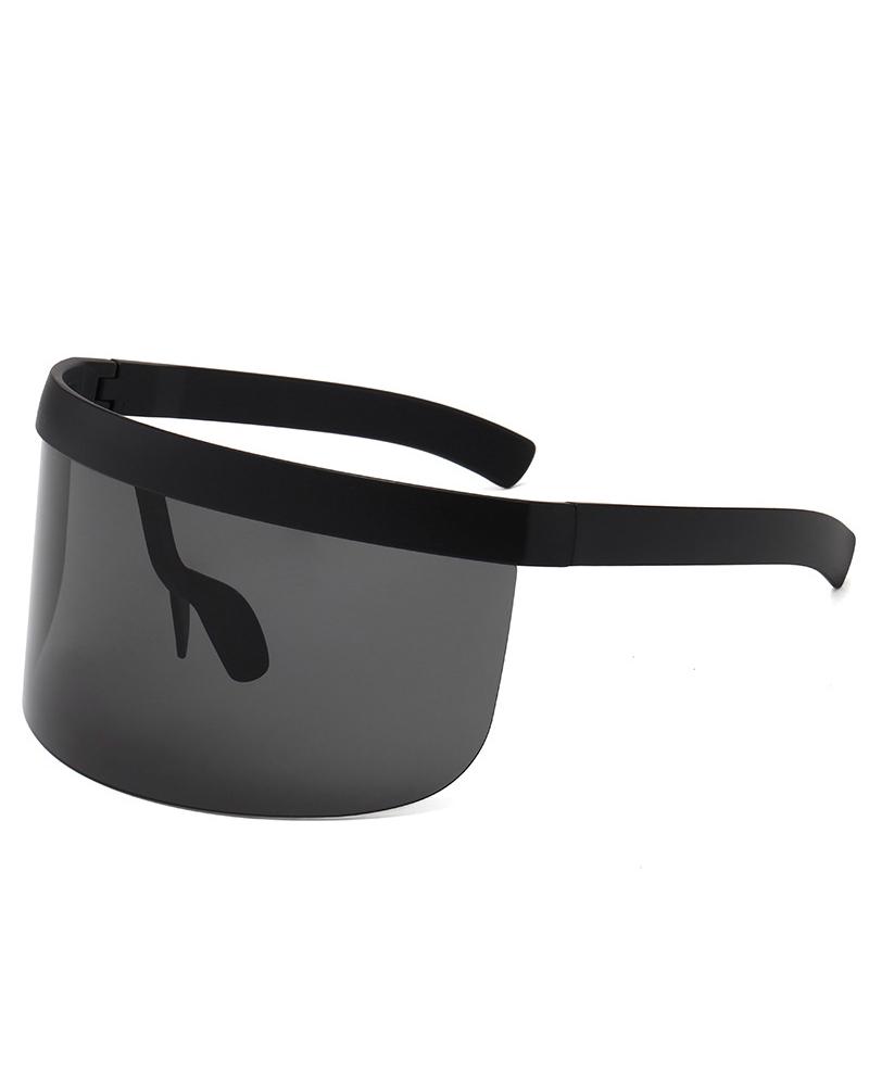 

Colorblock Big Frames Wind Protective Sunglasses, Black