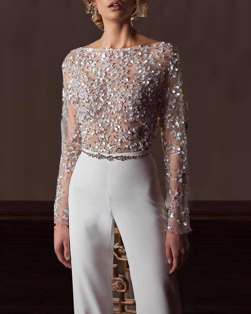 sheer glitter jumpsuit