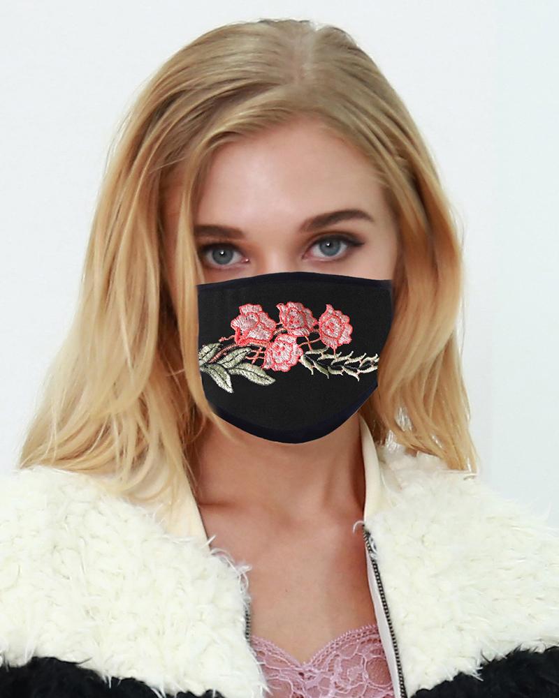 

Floral Embroidery Breathable Face Mask, Style2