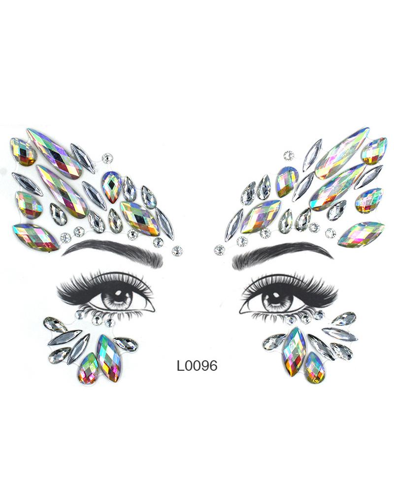 

Face Gems Tattoo Stickers Acrylic Crystal Glitter Stickers, Style3