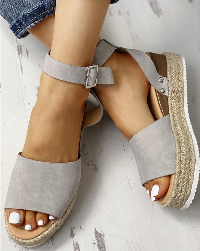peep toe slingback espadrille platform sandals