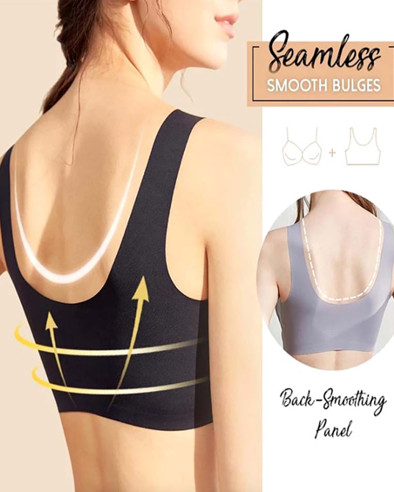 

Seamless Bra Full Cup Breathable Bralette, Black
