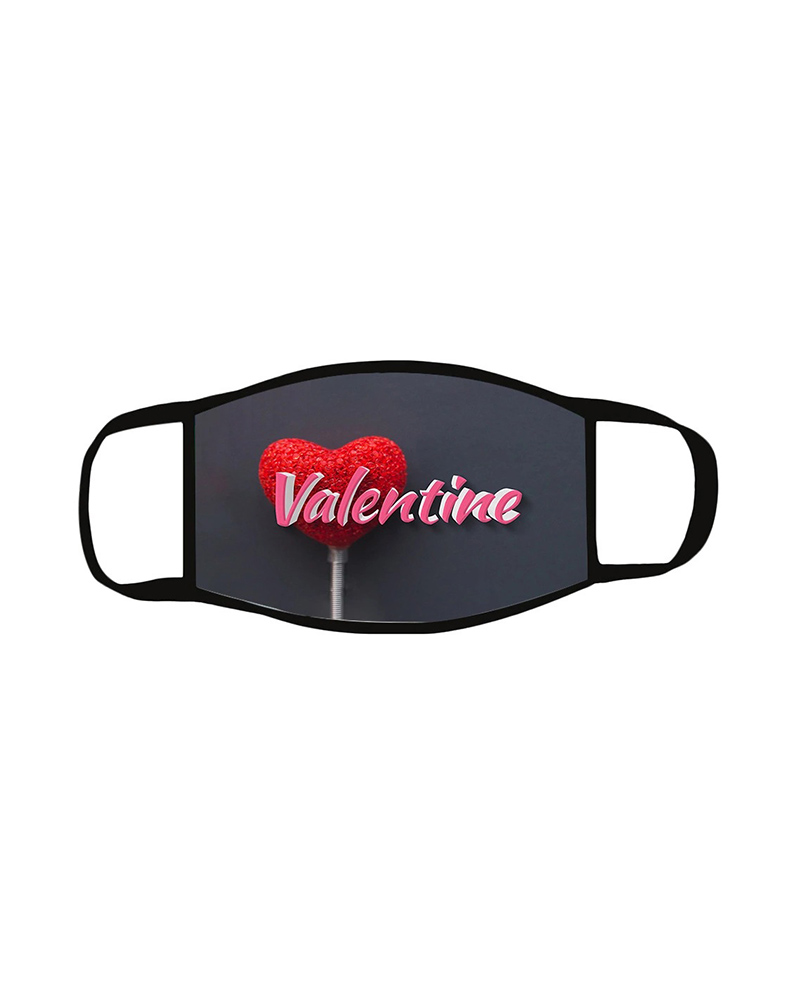

Heart Letter Print Breathable Face Mask, Style4