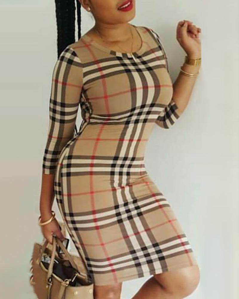 bodycon plaid dress