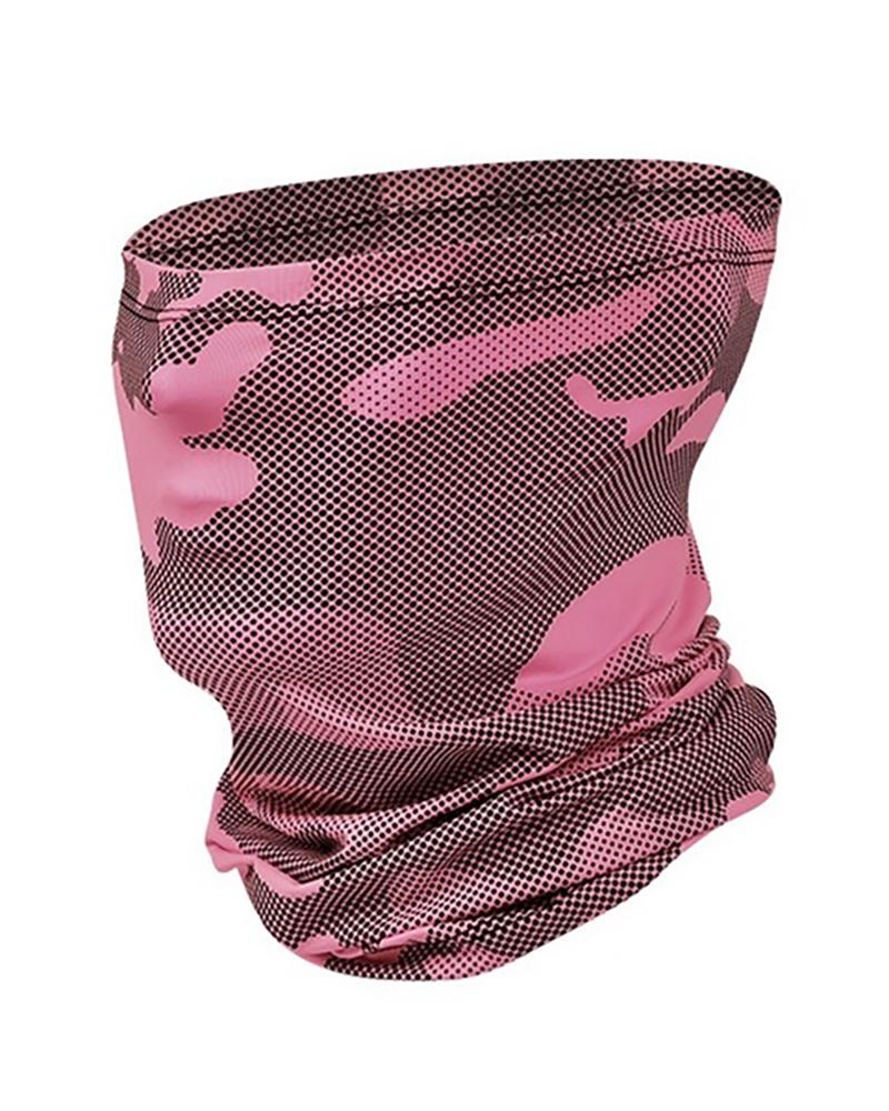 

Camouflage Print Breathable Face Bandana Headwrap, Pink