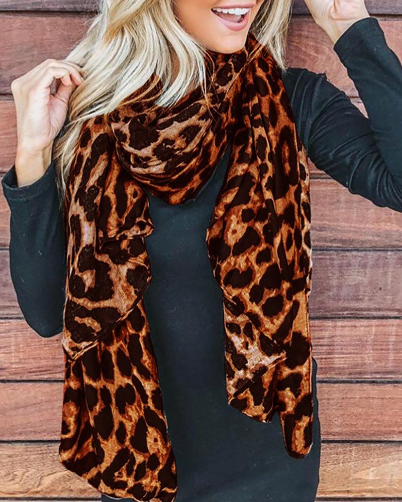 

Cheetah Print Silk Scarf, Leopard