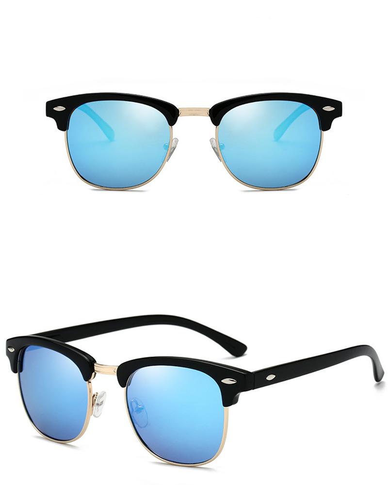 

Colorblock Round Metal Frame Sunglasses, Style5