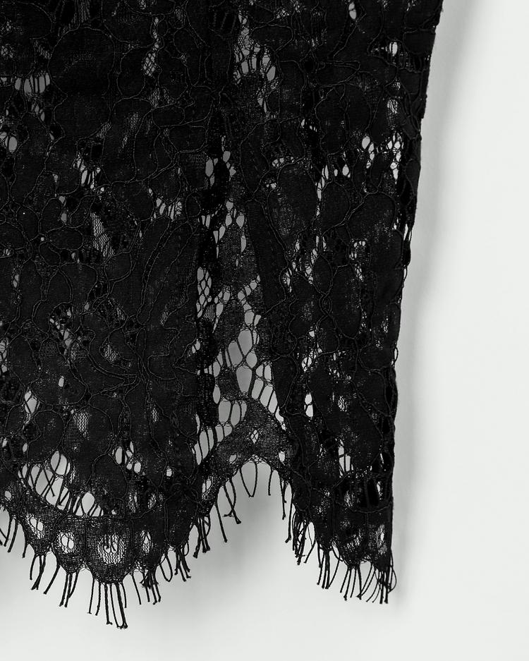 eyelash lace crochet side slit bodycon dress