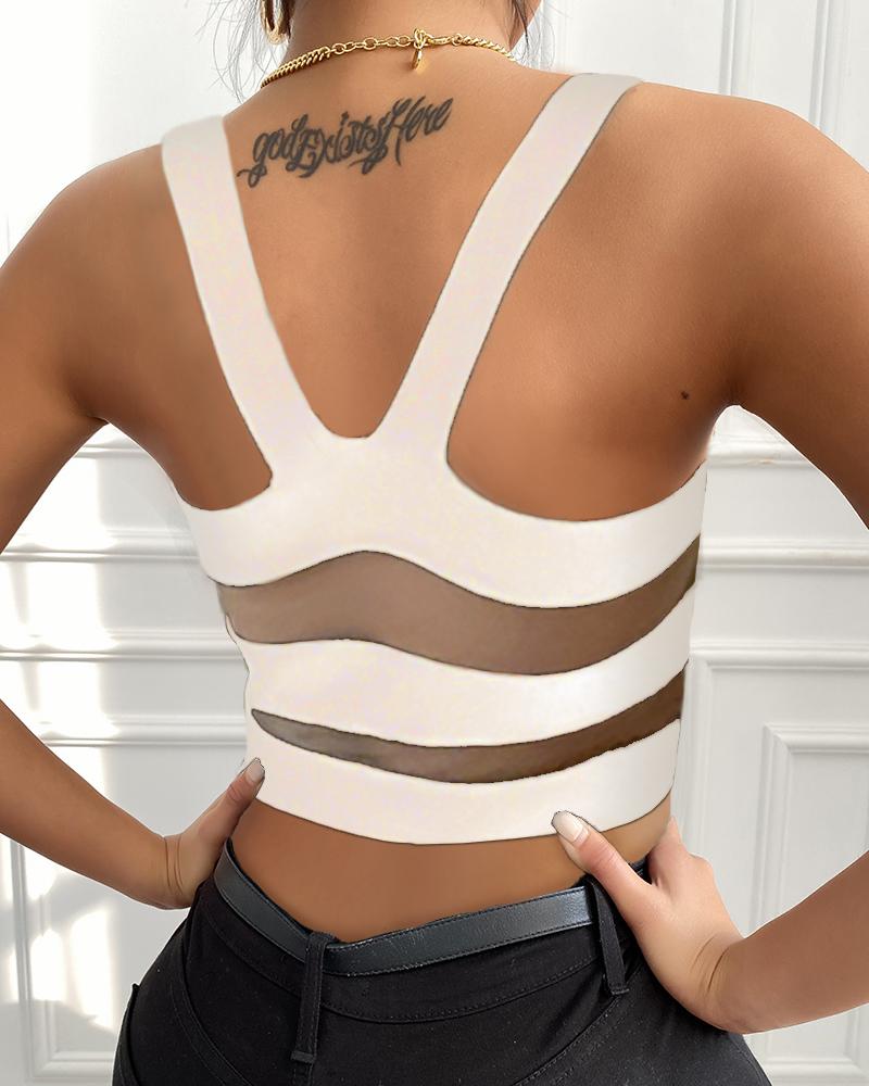 

Solid Sleeveless Skinny Tanks, White