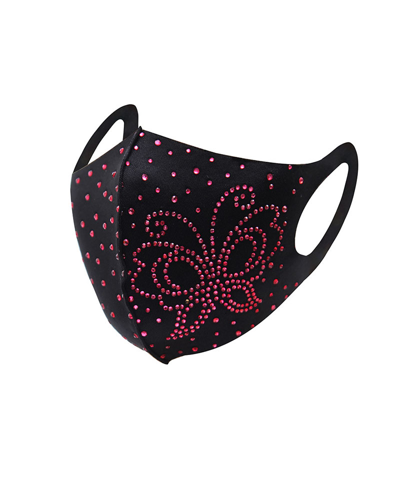 

Butterfly Pattern Studded Breathable Face Mask, Pink