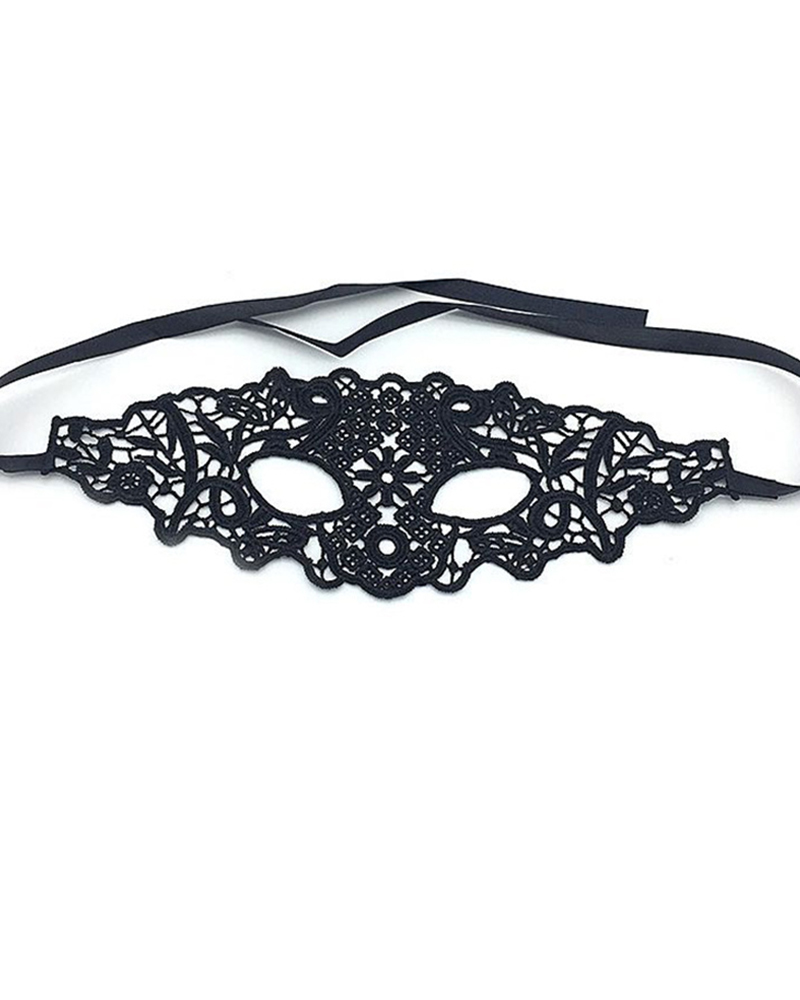 

Guipure Lace Eye Mask, Black