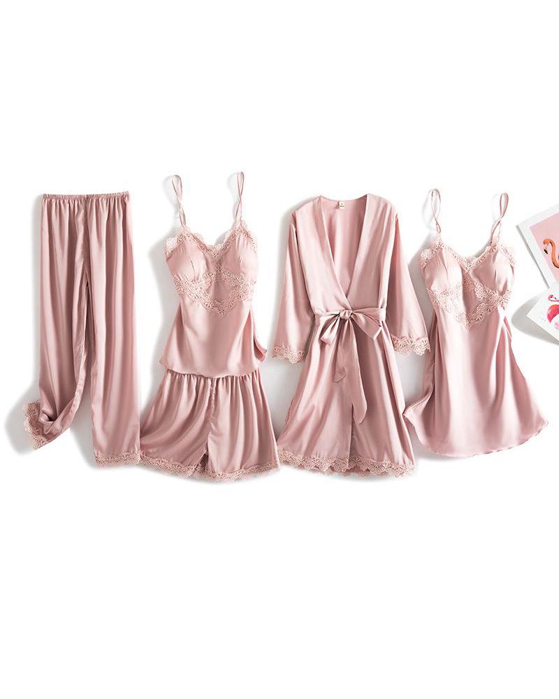 

Slim 5Pcs Pajama Set, Pink