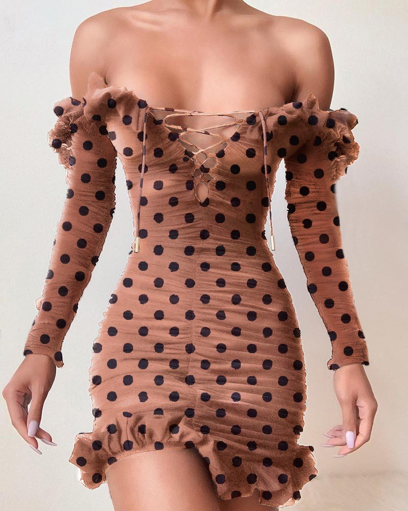 red bodycon dress with frill at bottom