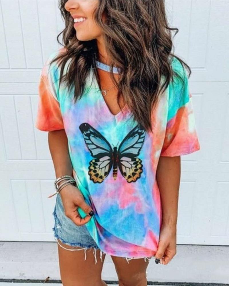 

Tie Dye Butterfly T-Shirt, Multicolor