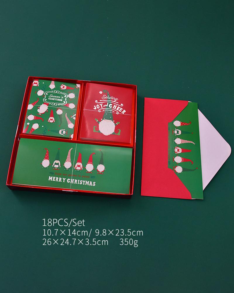 

18PCS/Set Christmas Greeting Card With Envelope, Red