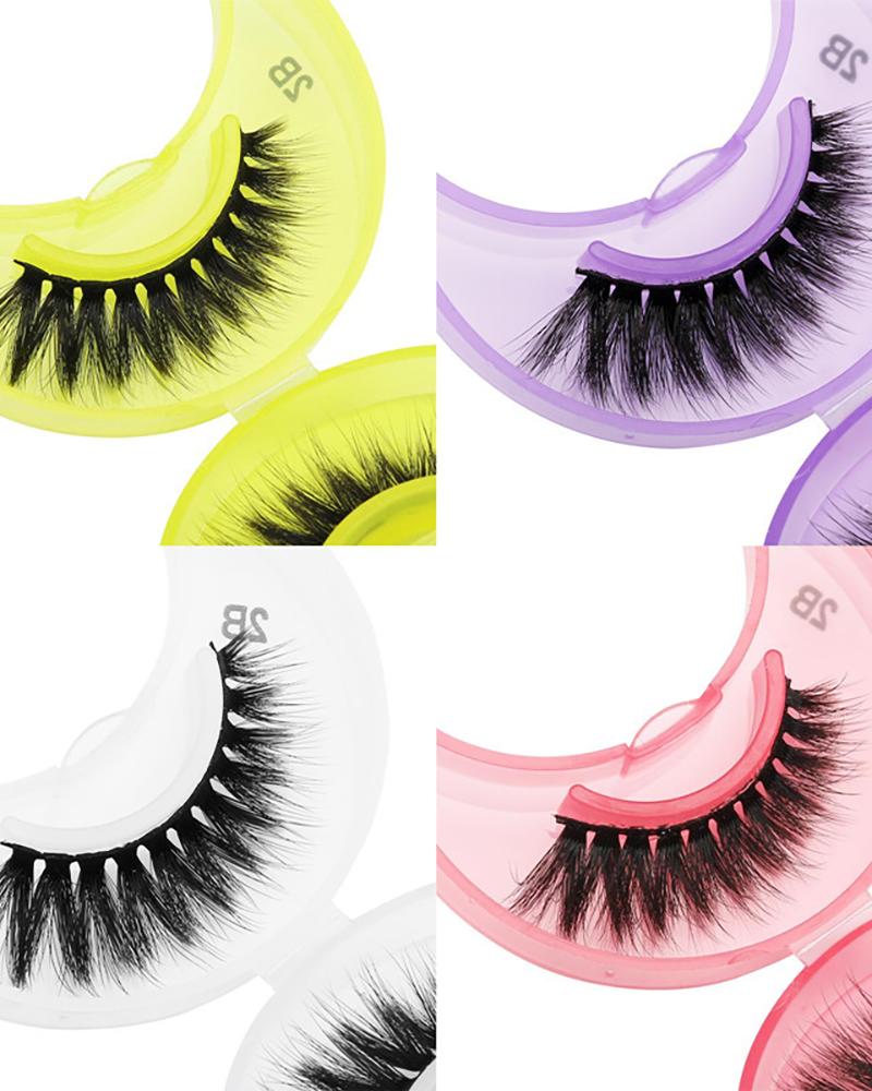 

1Pair 3D Natural Thick Fake Eyelashes With Case(Case Colors Sent Randomly, Style2