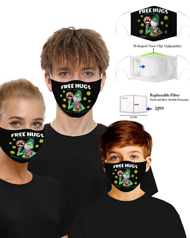 

Christmas Cartoon Print PM 2.5 Breathable Face Mask, Style9