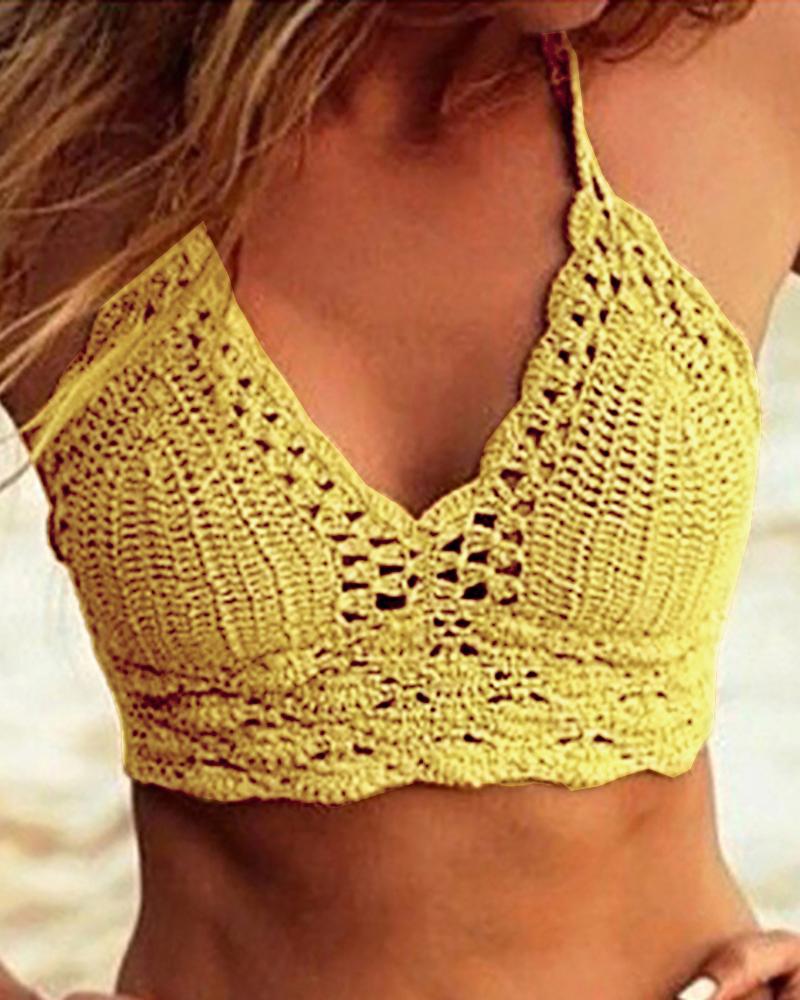 

Knitted Bohemian style Top, Yellow