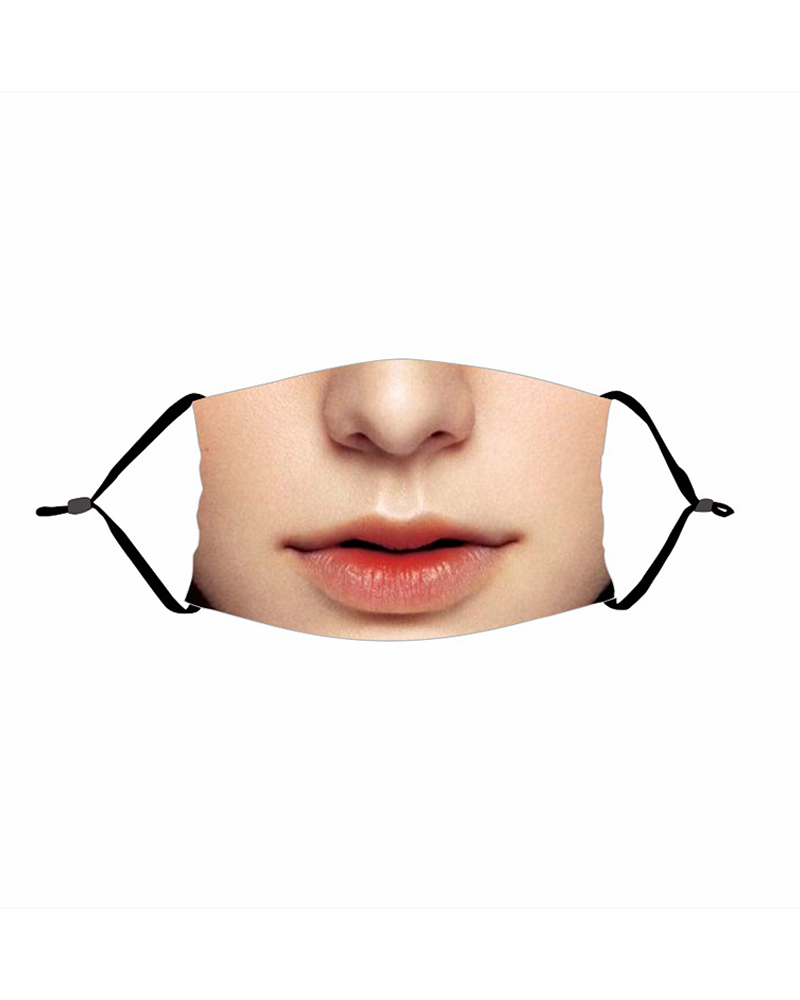 

Funny Mouth Print PM 2.5 Face Mask With Filter, Style3