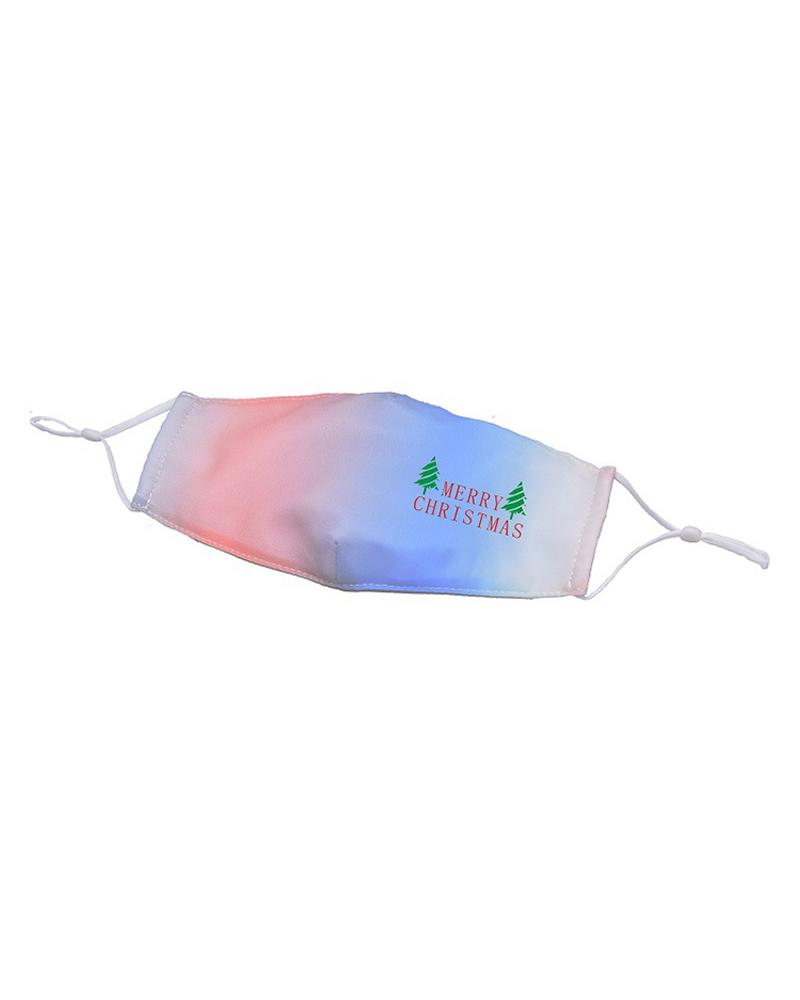 

Christmas Gradient Color Mixed Print Breathable Face Mask, Style1