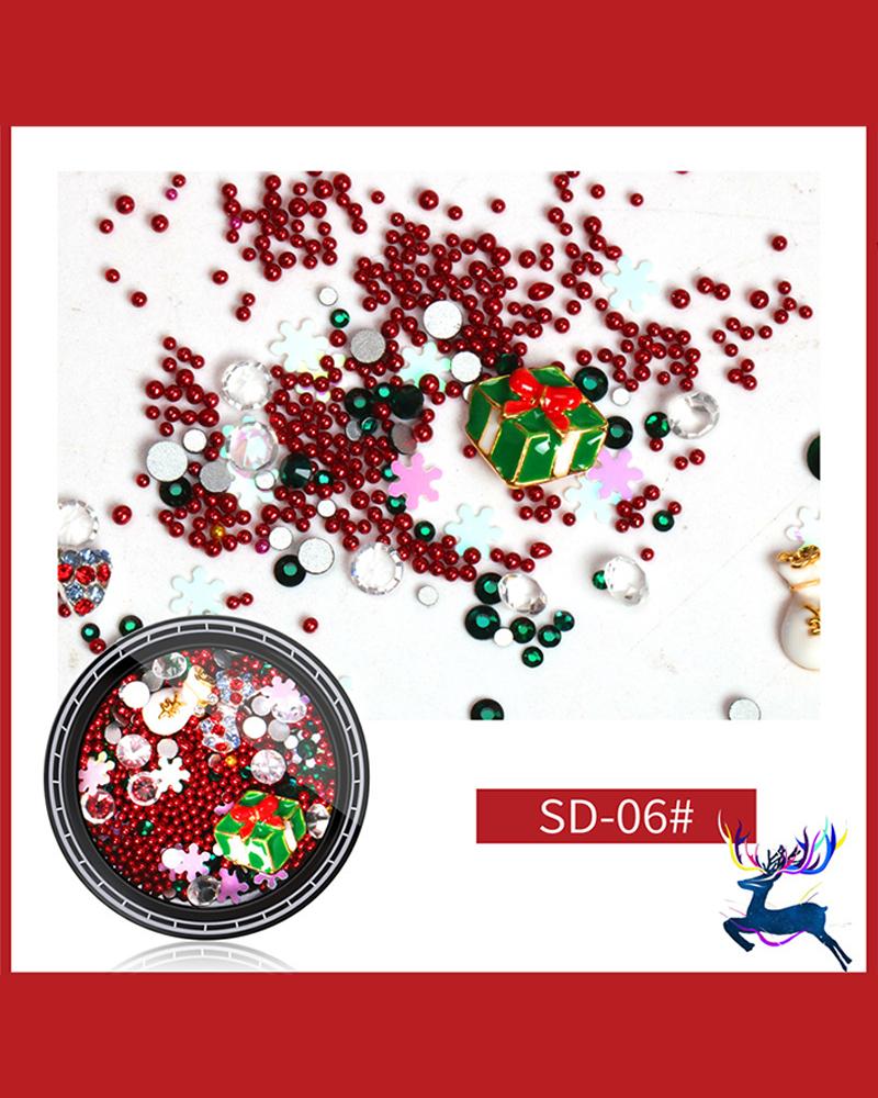 

1Box Christmas Mixed Pattern Nail Art Decoration, Style6