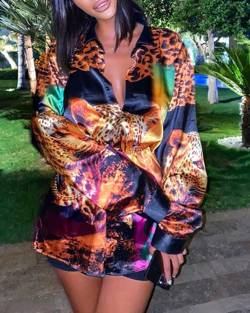 

Leopard Print Long Sleeve Shirt