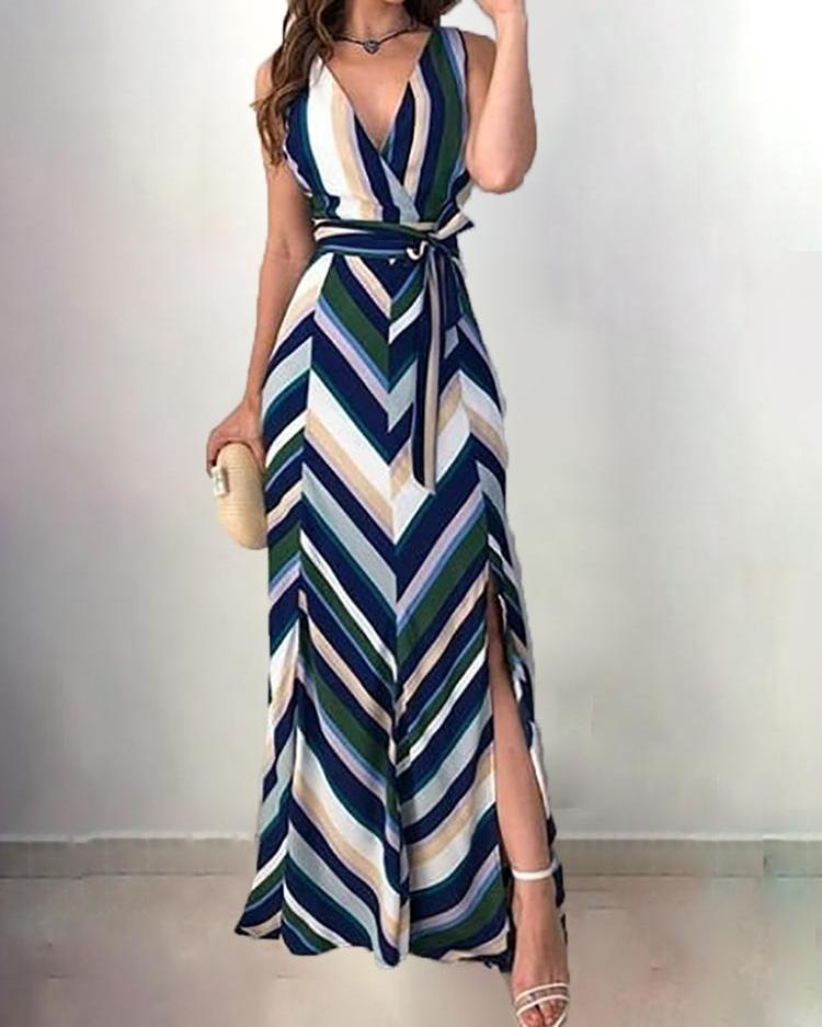 chevron stripe maxi dress