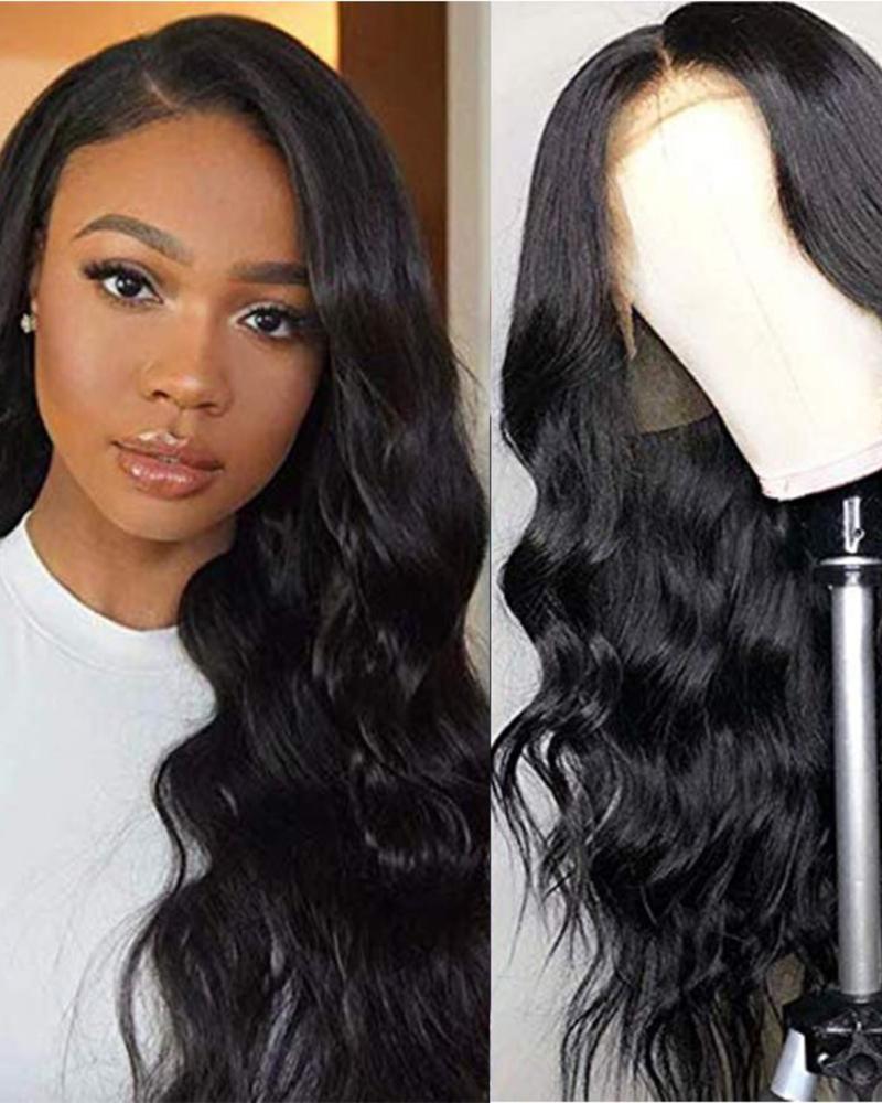 

Natural Long Wavy Wig, Black