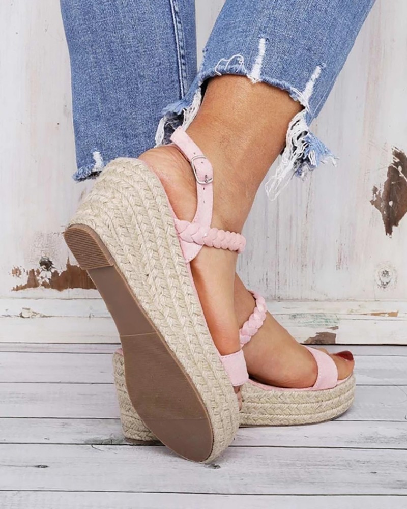 braided platform sandals