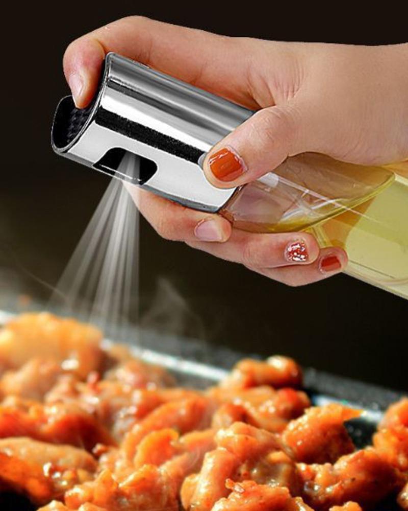 

100ml Glass Kitchen Leakproof Oil Sprayer Cooking Tools Accessories, Silver