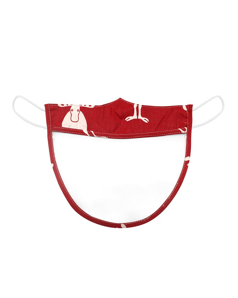 

Christmas Mixed Print Mouth Clear Window Visible Face Mask, Style1