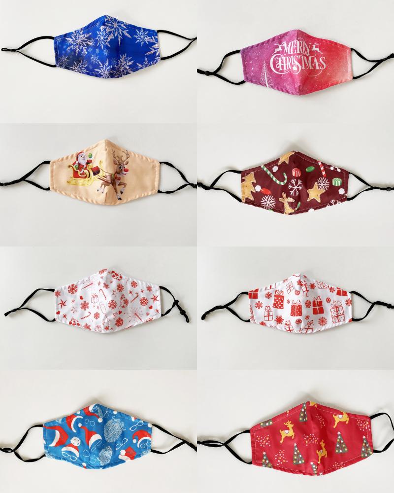 

Set Randomly Dispatched Christmas Print Valve PM 2.5 Face Mask With Filter For Adult, Multicolor
